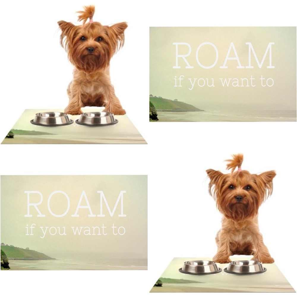 🆕Multi-Purpose Feeding Mat for Pet Bowl, Placemat, Desk Mat “Roam” Graphics NWOT